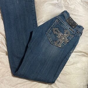Miss Me Women's Jeans with Crosses both Pockets size 30L